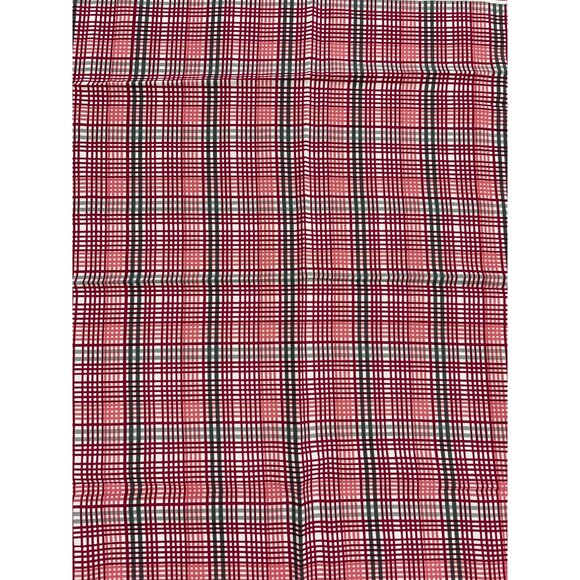 Vintage Japanese Poly Plaid Scarf/Bandana Red Check Headwear - Picture 2 of 4